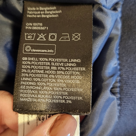 H&M Navy Jacket and Grey Removable Hood Boys Size 2-4 Years - Picture 4 of 11